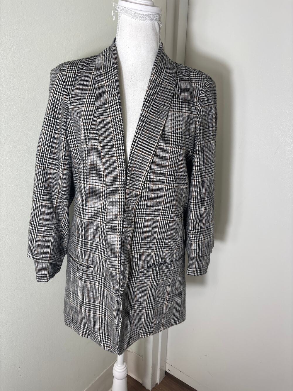 Blank NYC Houndstooth Black and White Jacket Sz S